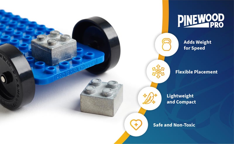 Pinewood Pro Zinc Brick Weight Set for Pinewood Derby and Brick Derby Race Cars | Set of Two LegoÂ®-Compatible zinc Bricks add .88oz (.44oz Each) to Your Next Winning Derby car - Image 5